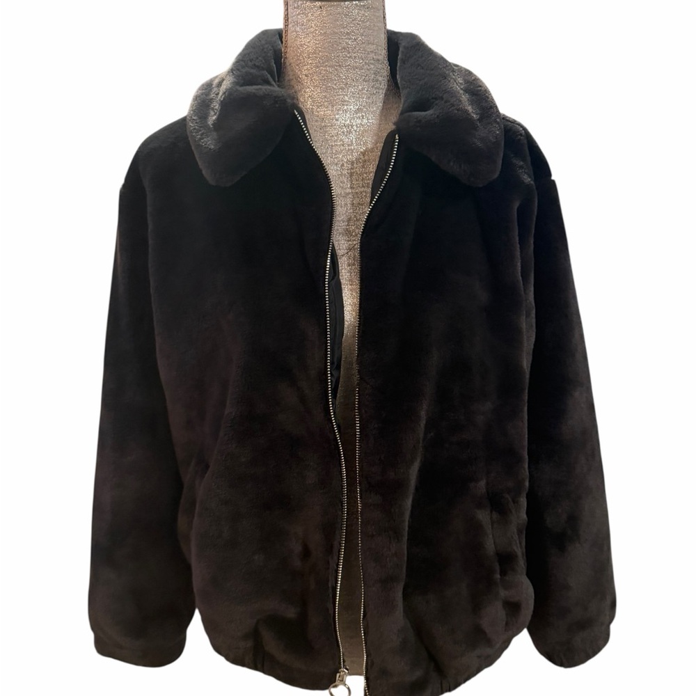 Hollister Black Faux Fur Jacket